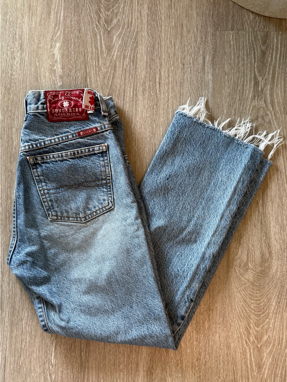 Vintage Lucky Brand Dungarees Jeans Made in USA Y2K Raw Hem